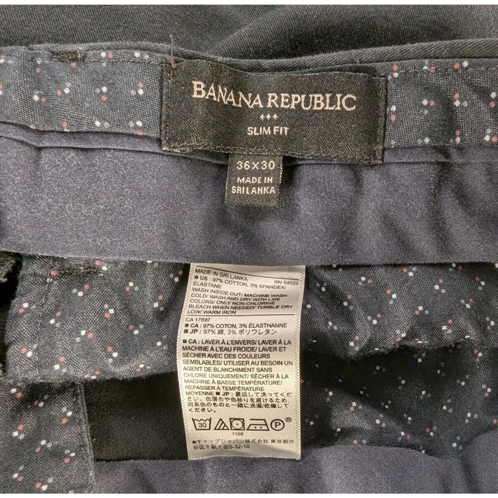 Banana Republic Pants Men's 36x30 Blue Slim Fit Chino Cotton Casual Trousers
